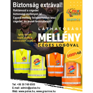 Emblémázott láthatósági mellények