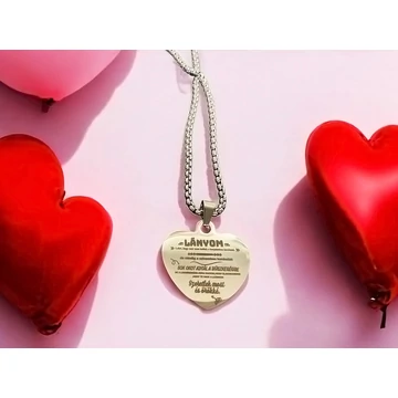 Gravírozott rozsdamentes szív