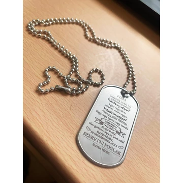 Gravírozott dögcédula