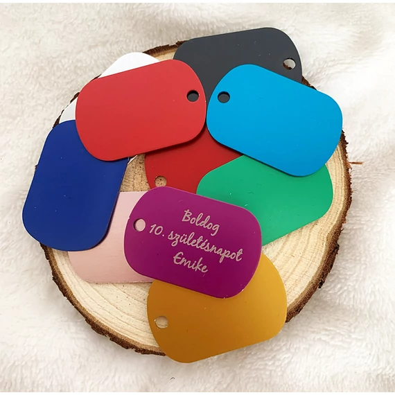 Gravírozott színes alu dögcédula