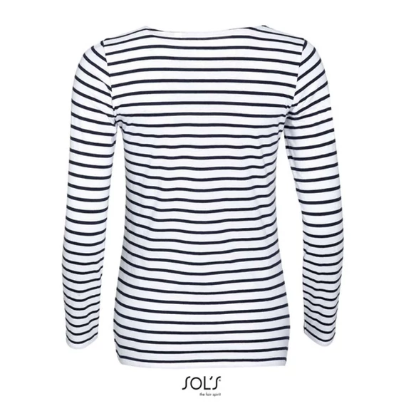 SOL'S MARINE WOMEN - tengerészcsíkos hosszúujjú női póló